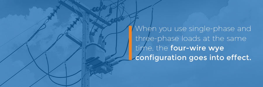 single-phase and three-phase loads at the same time
